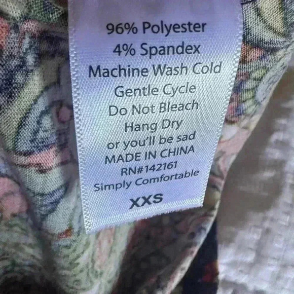 Lularoe XXS Green& blue geometric floral Julia pencil dress. NWT. - Picture 5 of 7